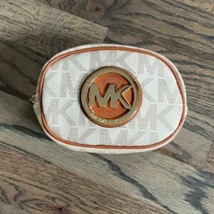 Michael Kors Cream and Gold Accent Pouch